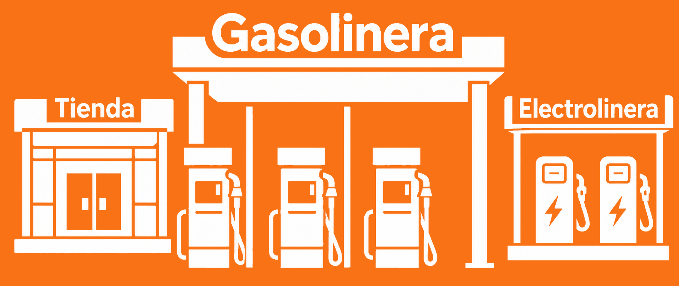 Gasolinera, tienda y electrolineras